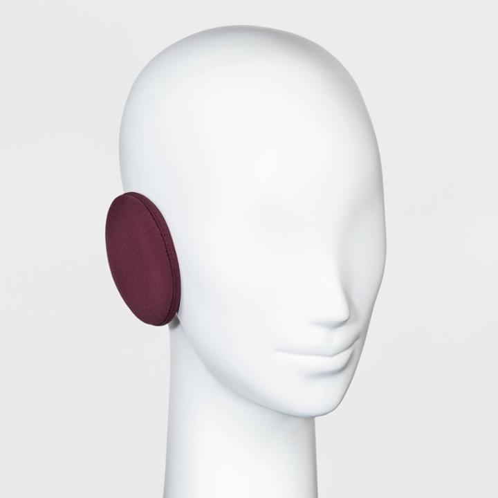 Women's Soft Shell Earmuff - All In Motion Burgundy One Size, Red/white