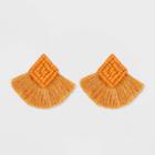Sugarfix By Baublebar Fringe Stud Earrings With Beads - Orange, Women's