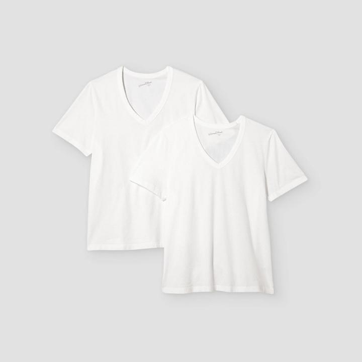 Women's Short Sleeve V-neck 2pk Bundle T-shirt - Universal Thread White