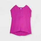 Maternity Cap Sleeve Button-front With Tie-front Blouse - Isabel Maternity By Ingrid & Isabel Purple