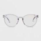 Women's Crystal Plastic Round Blue Light Filtering Glasses - Universal Thread Clear