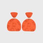Embossed Texture Sprayed Geometric Drop Earrings - Universal Thread Orange
