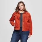 Women's Plus Size Corduroy Jacket - Universal Thread Rust (red)