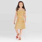 Target Girls' Cold Shoulder Button Front Dress - Art Class Yellow