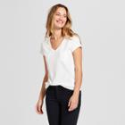Women's Monterey Pocket V-neck Short Sleeve T-shirt - Universal Thread White