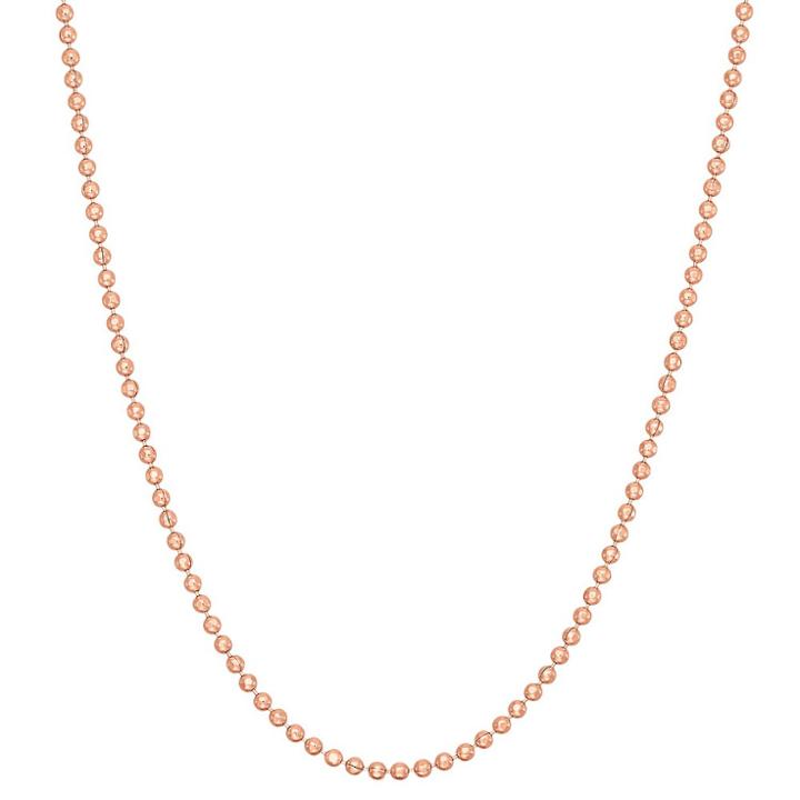 Tiara Rose Gold Over Silver 20 Diamond-cut Ball Chain Necklace, Size: