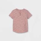 Toddler Boys' Henley Short Sleeve T-shirt - Cat & Jack Pink