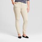 Women's Skinny Curvy Bi-stretch Twill Pants - A New Day Khaki (green) 2l,