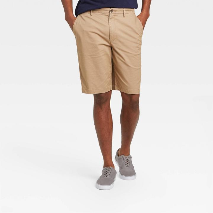 Men's 10.5 Linden Flat Front Shorts - Goodfellow & Co - Khaki