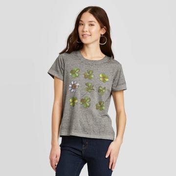 Doe. Women's Clover Sketch Short Sleeve T-shirt - Doe (juniors') - Heather Gray