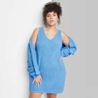 Women's Plus Size Sleeveless Bodycon Sweater Dress - Wild Fable Azure