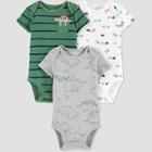 Baby Boys' 3pk Dinosaur Bodysuit - Just One You Made By Carter's Green/white/gray