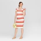 Maternity Striped Short Sleeve Shirred T-shirt Dress - Isabel Maternity By Ingrid & Isabel S, Women's,