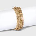 Multi Rope And Cobra Chain Bracelet - Universal Thread Worn Gold