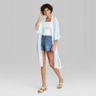 Women's Sheer Dye Effect Kimono - Wild Fable Blue/green