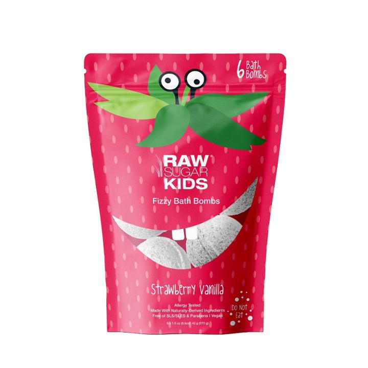 Raw Sugar Kids' Bath Bomb - Strawberry + Vanilla