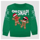 Hybrid Apparel Girls' Oh Snap Ugly Christmas Sweater - Green