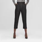 Women's Relaxed Button Front Ankle Trouser - Who What Wear Black