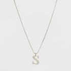 Silver Plated Initial S Pendant Necklace - A New Day Silver, Size: Small,