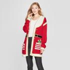 Women's Christmas Santa Cardigan Ugly Sweater - 33 Degrees (juniors') Red