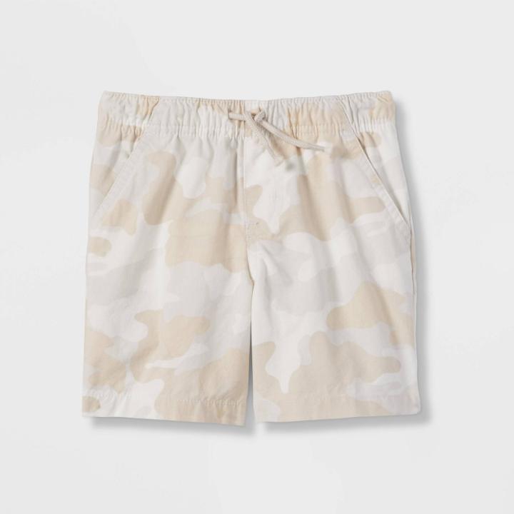 Toddler Boys' Camo Woven Pull-on Shorts - Cat & Jack Cream