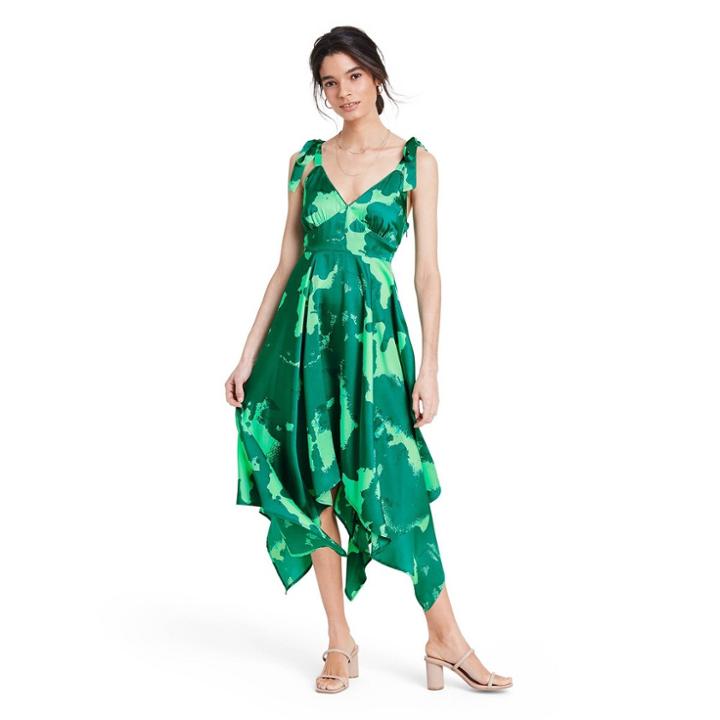 Tie Strap Asymmetrical Hem Dress - Alexis For Target Green Xxs