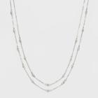 Pearls Short Necklace - A New Day Silver,