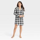 Women's Perfectly Cozy Flannel Plaid Nightgown - Stars Above White