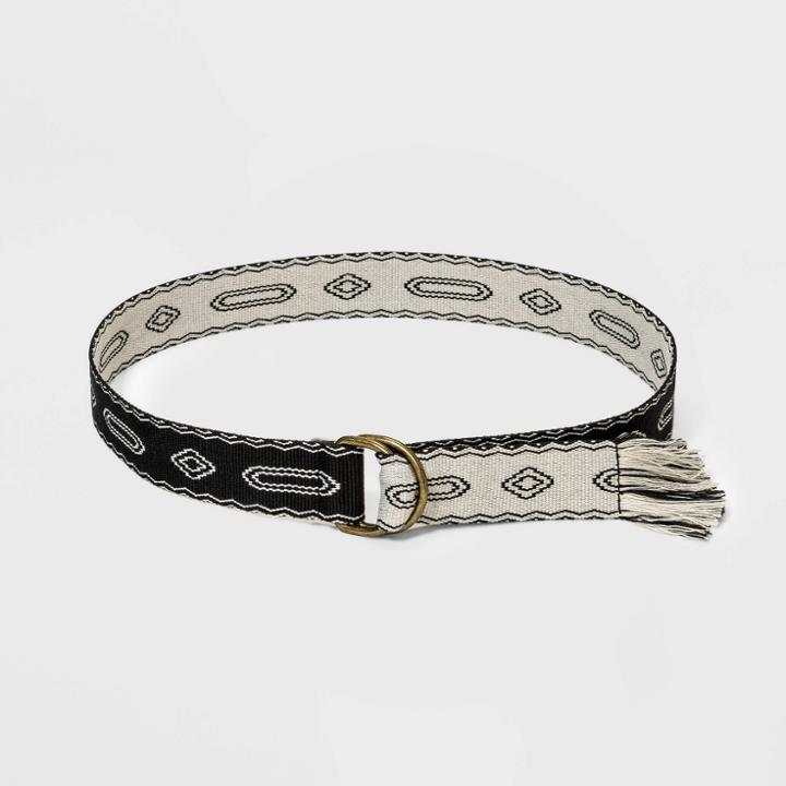 Women's Double D Ring Belt - Universal Thread Black/white