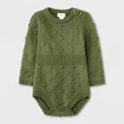 Baby Girls' Bobble Sweater Romper - Cat & Jack Olive Green Newborn