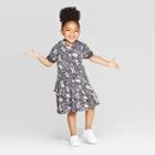 Toddler Girls' Disney Minnie Mouse Graffiti Print Hoodie Dress - Charcoal 2t, Girl's, Gray