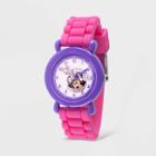 Girls' Disney Minnie Mouse Plastic Time Teacher Silicon Strap Watch - Pink