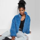 Women's Feathered Cord Puffer Jacket - Wild Fable Blue