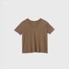 Women's Plus Size Short Sleeve Slim Fit V-neck Essential T-shirt - Ava & Viv Brown