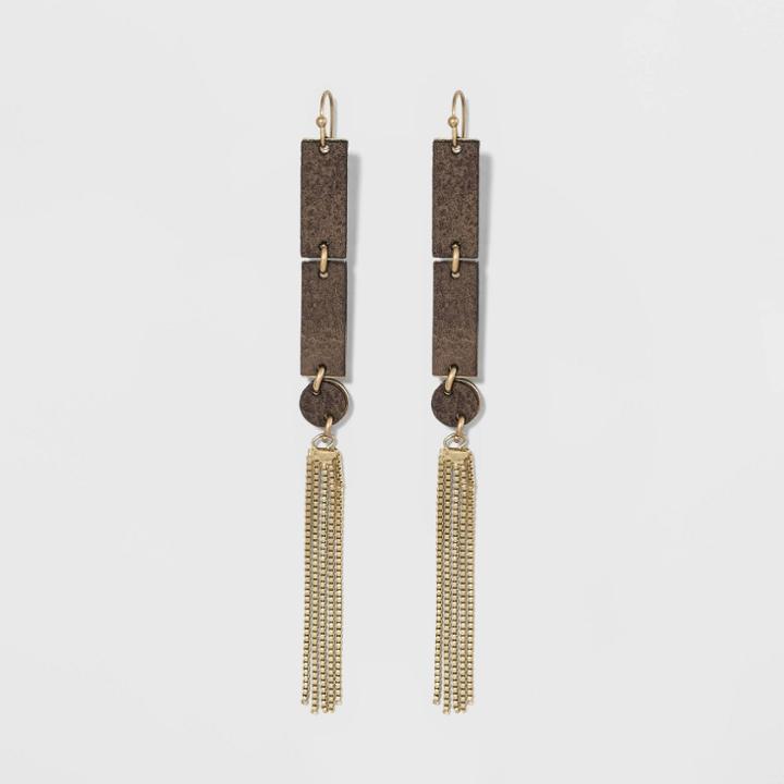 Dangle Earrings - Universal Thread Brown/gold,