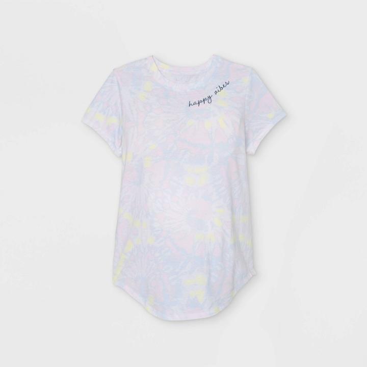 Maternity Short Sleeve Happy Vibes Embroidery Graphic T-shirt - Isabel Maternity By Ingrid & Isabel Xs,