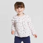 Oshkosh B'gosh Toddler Girls' Floral Ruffle Blouse - White 12m, Toddler Girl's