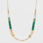 Semi-precious Stones Matte Green Aventurine Matte Jade And Matte Malachite Necklaces - Universal Thread Green, Women's