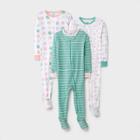 Baby Girls' 3pk 'ice Cream' Tight Fit Sleep N' Play - Cloud Island Cream 12m, Ivory/white/blue