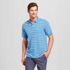 Men's Short Sleeve Striped Pique Polo Shirt - Goodfellow & Co Blue