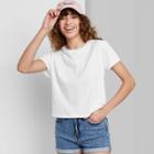 Women's Short Sleeve Boxy Baby T-shirt - Wild Fable White