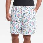 Men's Big & Tall 7 Mtv Swim Trunks - White