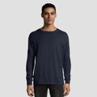 Hanes 1901 Men's Long Sleeve T-shirt - Navy L, Size: