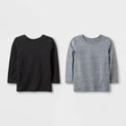 Toddler Boys' 2pk Long Sleeve T-shirts - Cat & Jack Black/gray