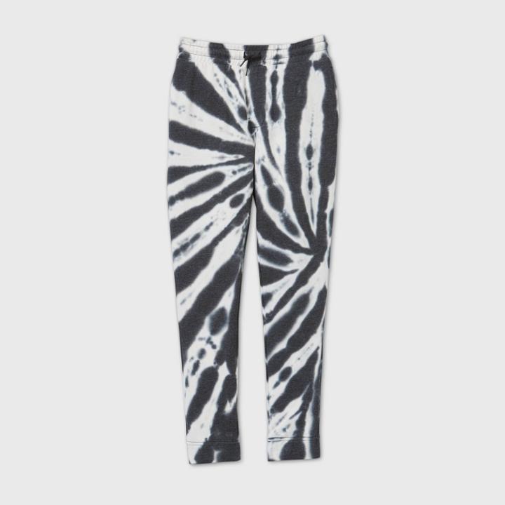 Boys' Tie-dye Jogger Pants - Art Class Black/white