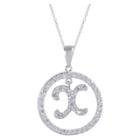 Journee Collection 2 2/5 Ct. T.w. Round-cut Cz Pave Set Initial X Pendant Necklace In Sterling Silver - Silver (18), Girl's,