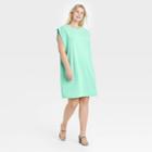 Women's Plus Size Sleeveless T-shirt Dress - A New Day Teal