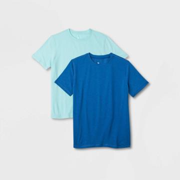 Boys' 2pk Core Short Sleeve T-shirt - All In Motion Blue/luxe Blue