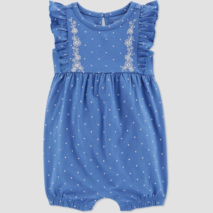 Baby Girls' Dot Romper - Just One You Made By Carter's Blue