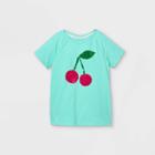 Girls' Short Sleeve Flip Sequin Cherries T-shirt - Cat & Jack Green